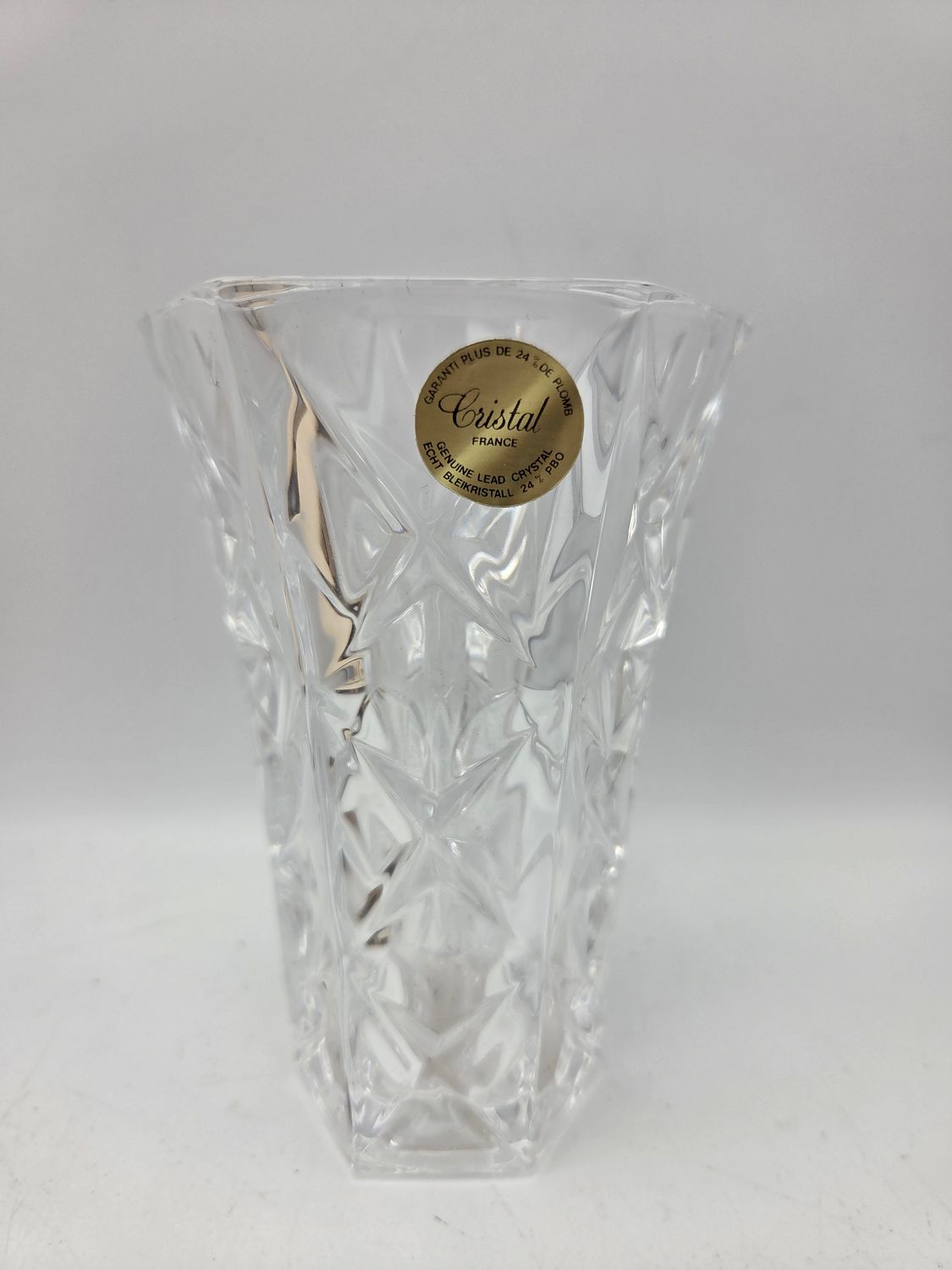 Cristal 24% Lead Crystal Cut Vase