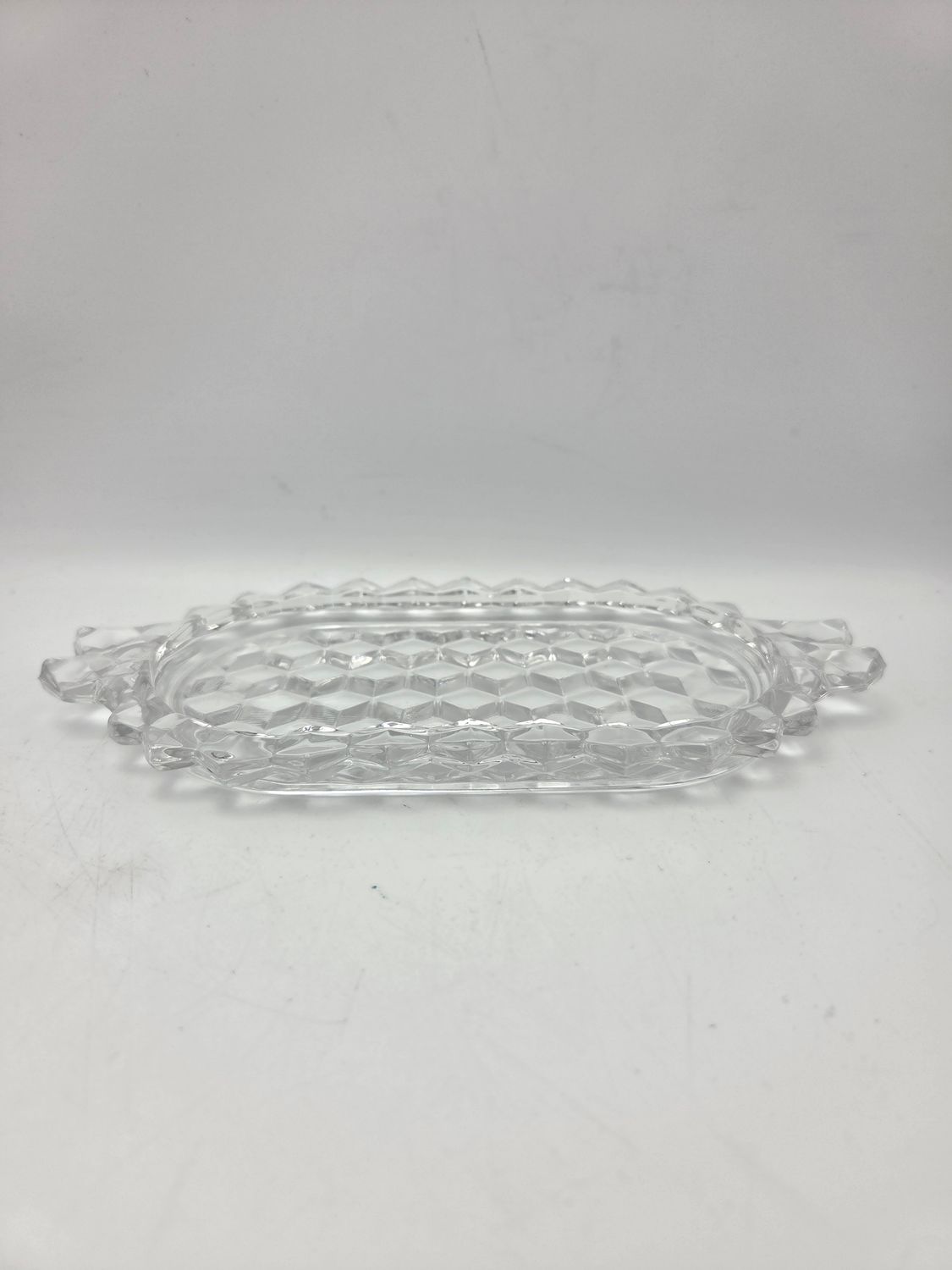 Diamond Pattern Clear Celery Dish