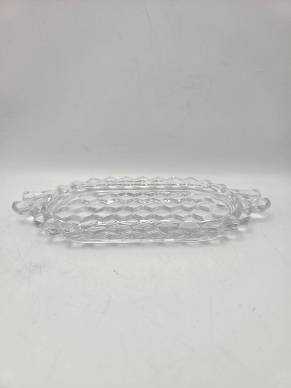 Diamond Pattern Clear Celery Dish