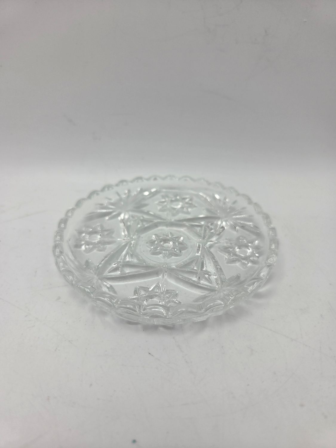 Vintage Clear Glass Starburst Dish