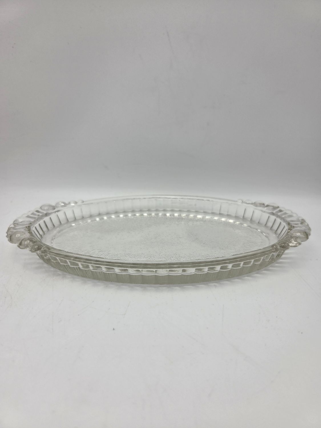 Oval Relish Dish with Beaded Handles
