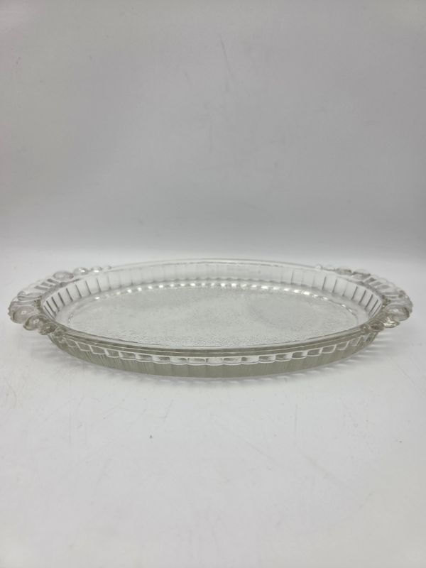 Oval Relish Dish with Beaded Handles