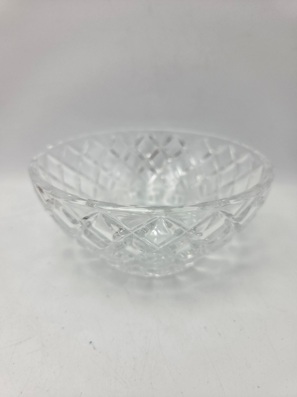 Crosshatch Starburst Cut Crystal Bowl