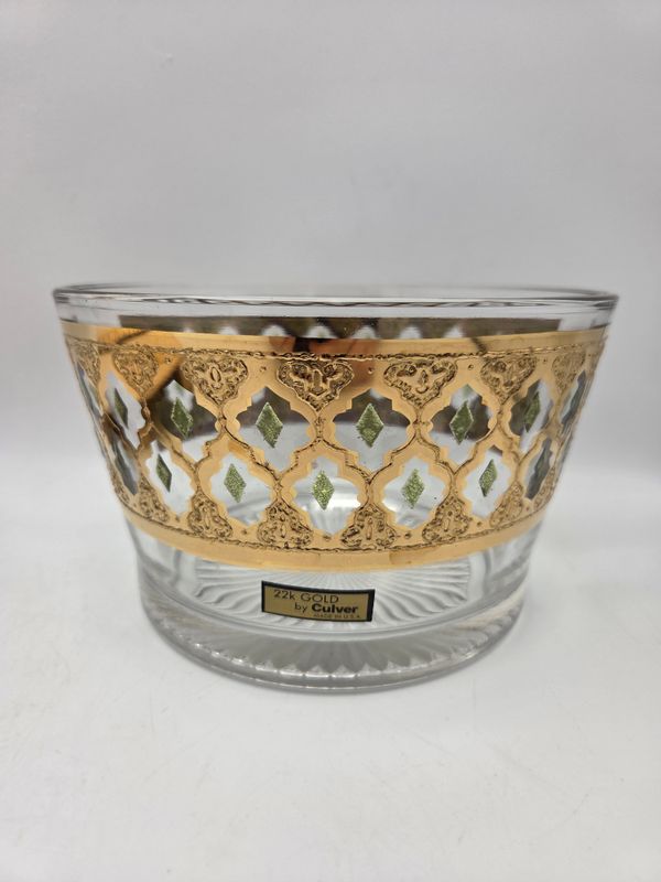 Culver Valencia 22K Gold Glass Bowl