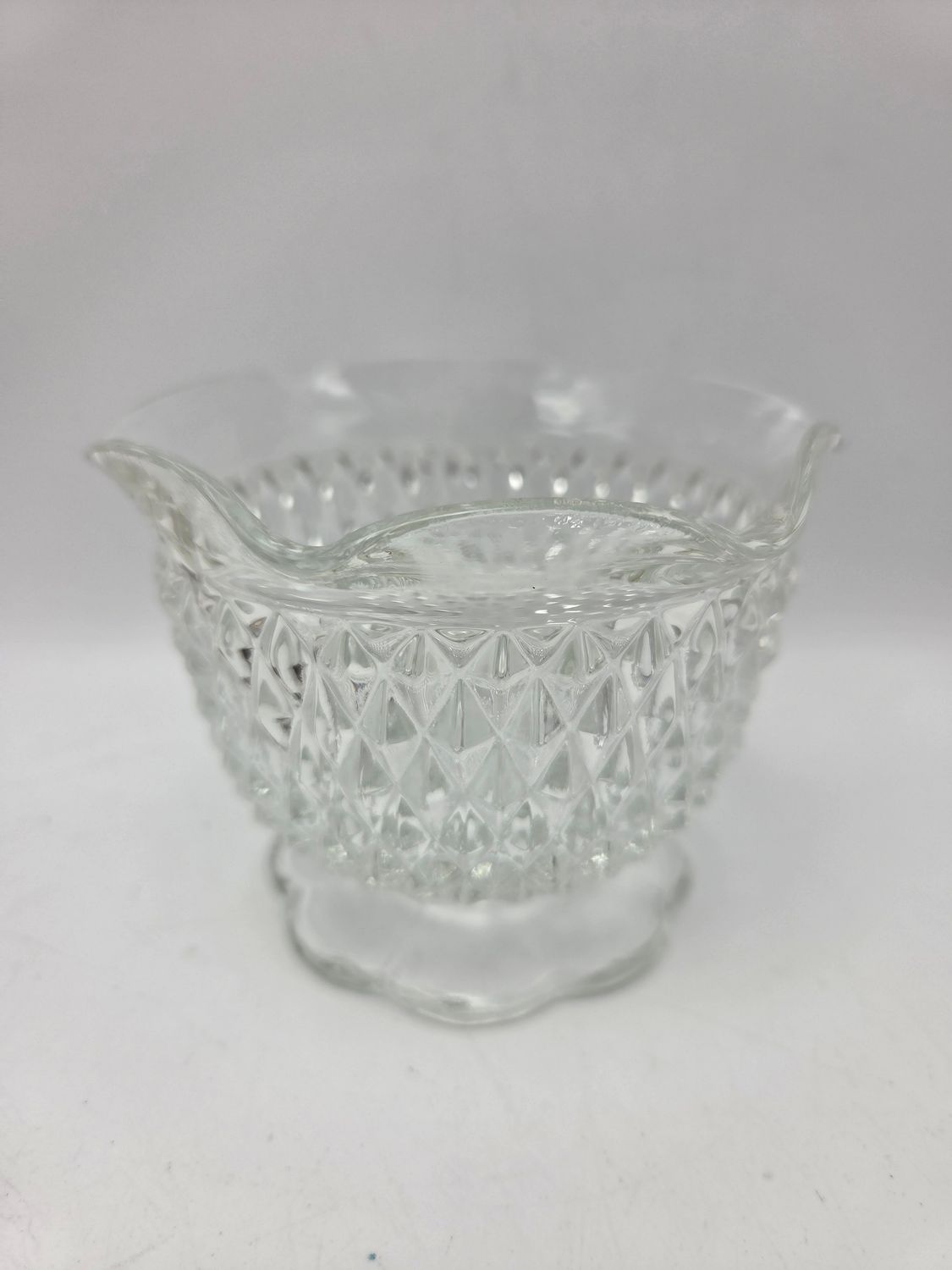 Vintage Wavy Rim Footed Sugar Bowl