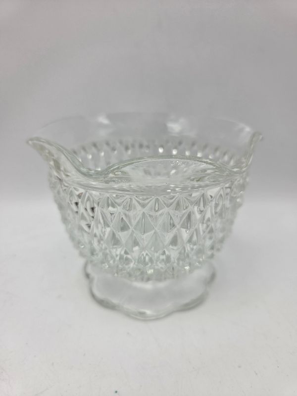 Vintage Wavy Rim Footed Sugar Bowl