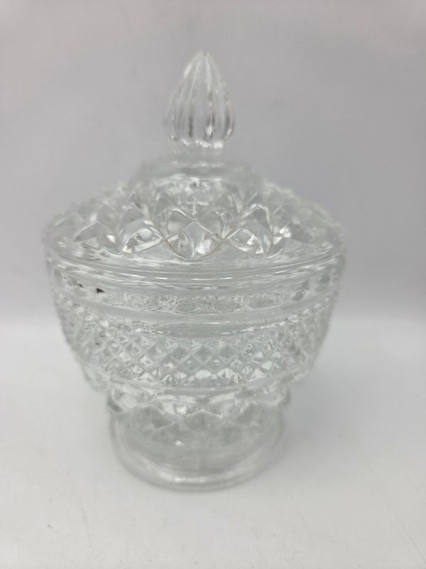 Vintage Glass Covered Candy Dish