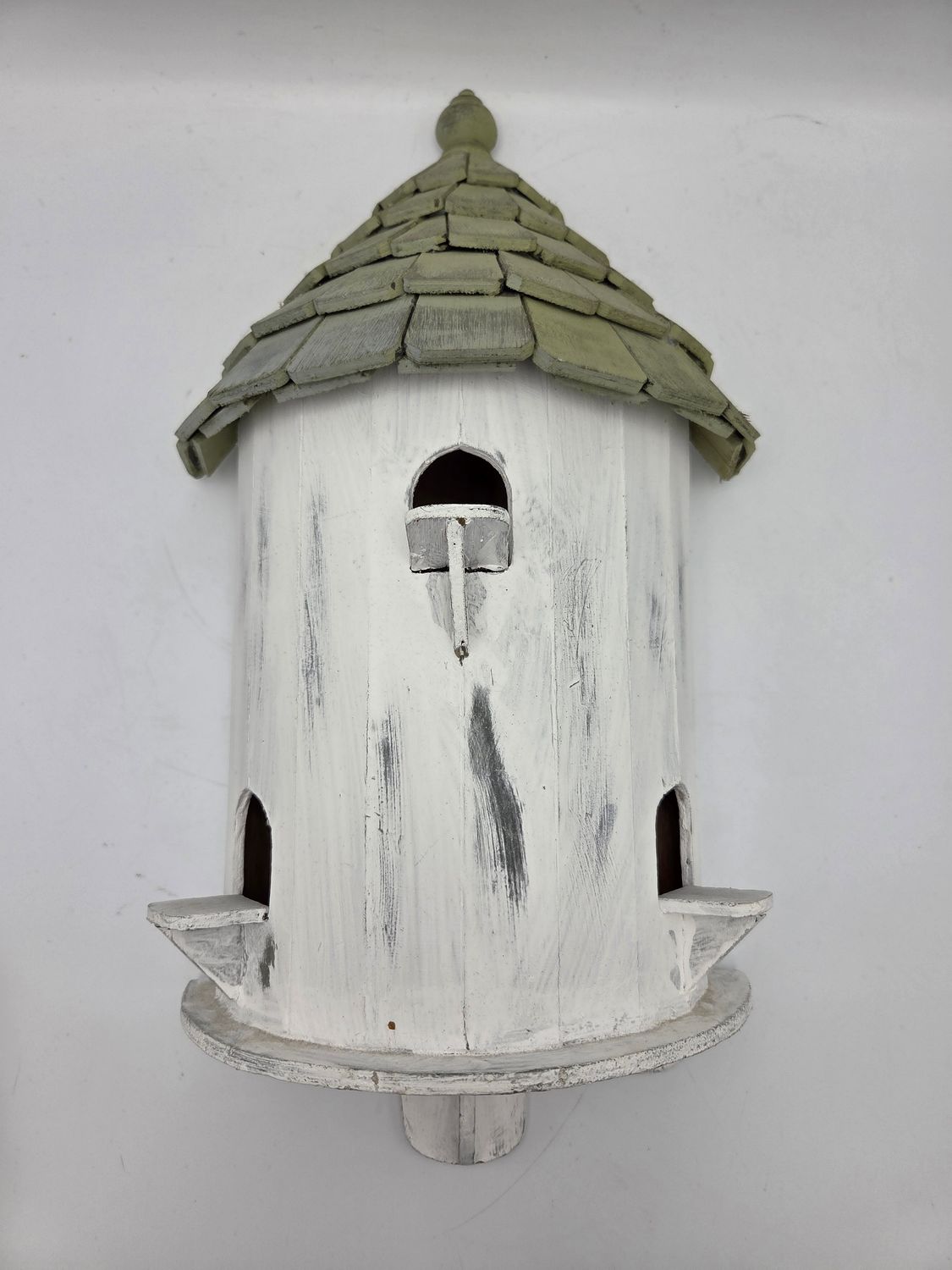 White Wooden Wall-Mount Birdhouse