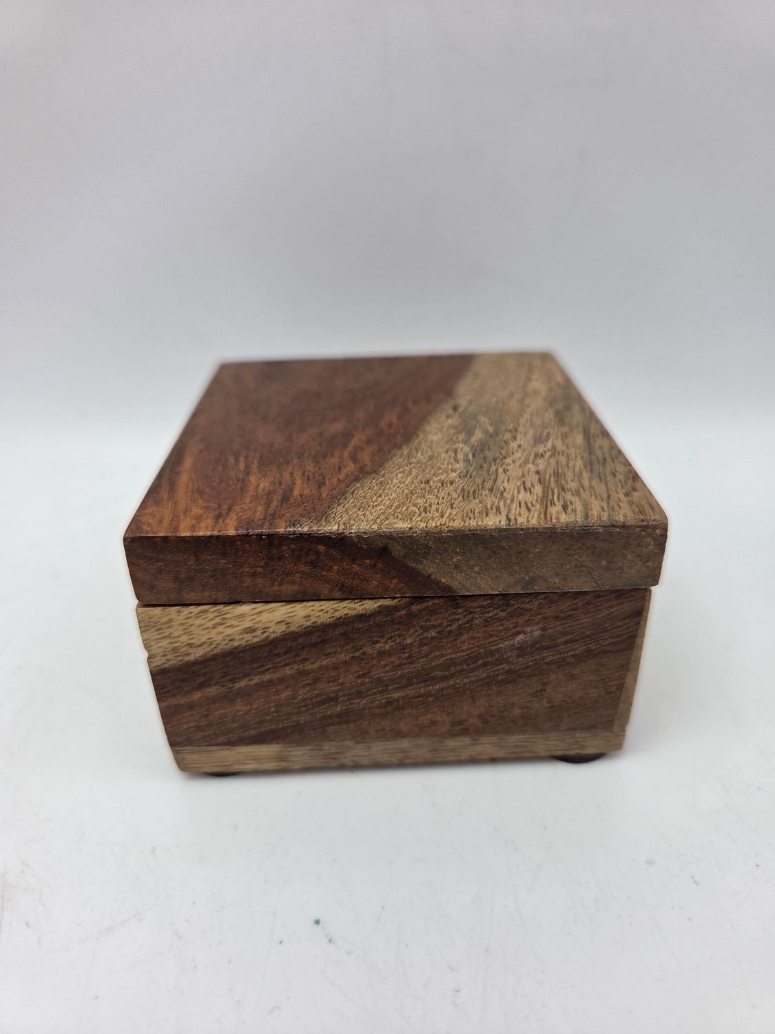 Small 2-Toned Wooden Lidded Box