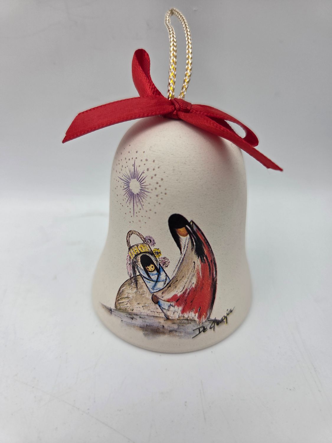 DeGrazia 1992 Red Mother &amp; Baby  Bell
