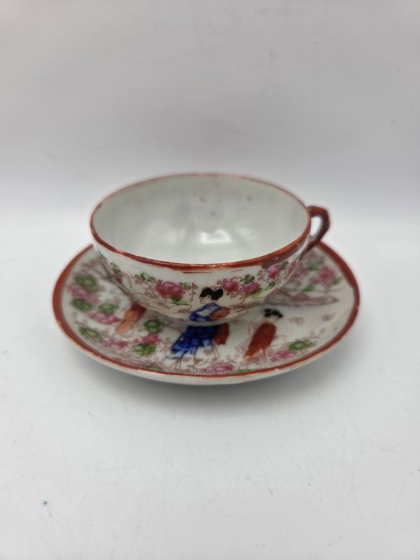 Japanese Geisha Teacup &amp; Saucer