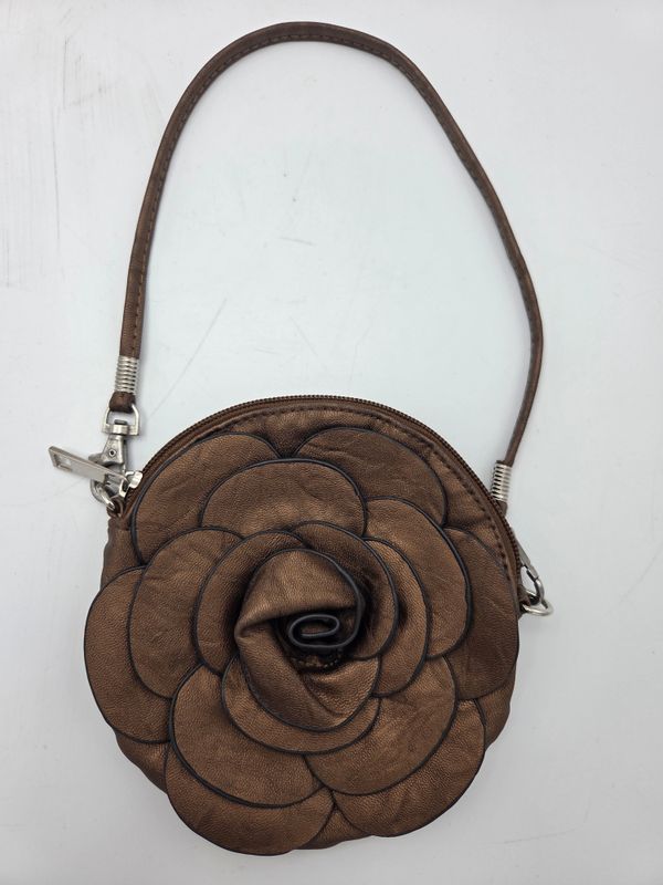 Vintage Bronze Floral Rose Purse