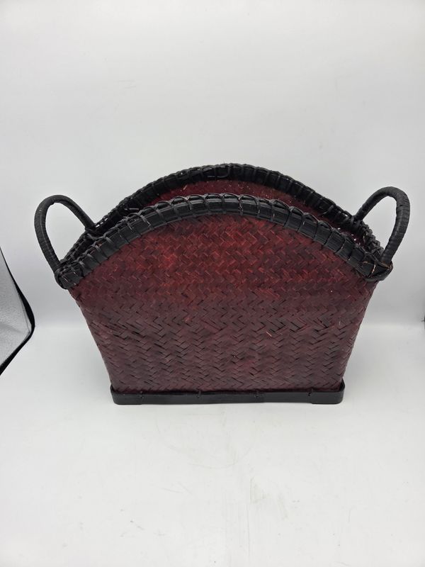 Handwoven Dark Burgundy Basket