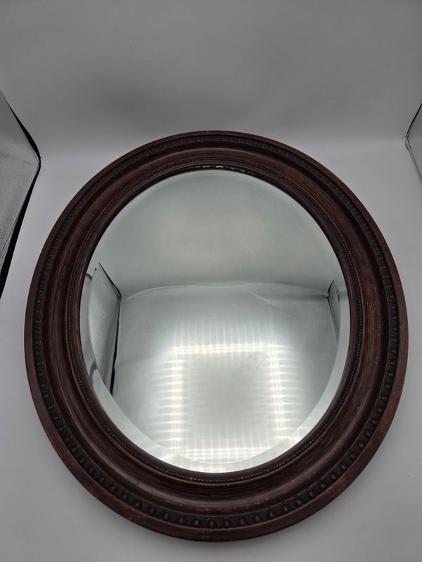 Antique Round Beveled Wall Mirror