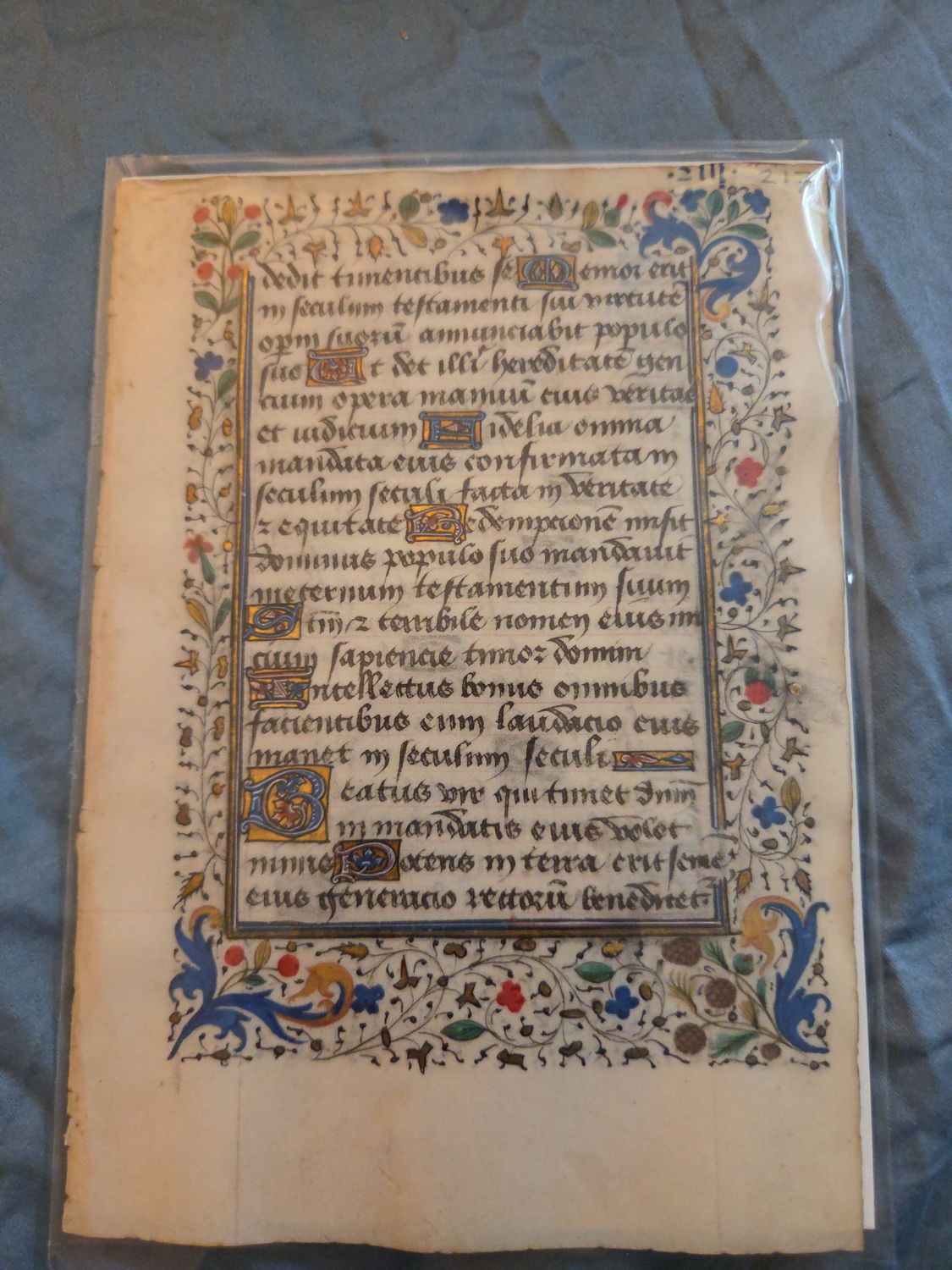 Bk of Hrs Manuscript Leaf 1450