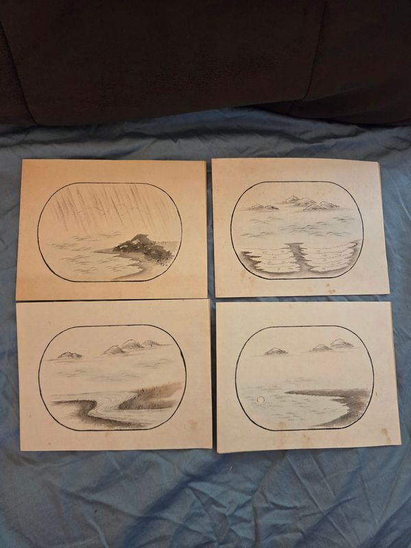 1850 Japanese Haiku, Set of 4