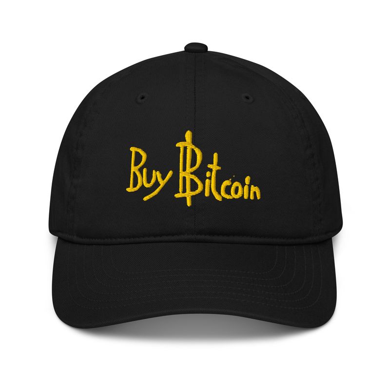 Organic &quot;Buy Bitcoin&quot; Dad Hat - Yellow Embroidery