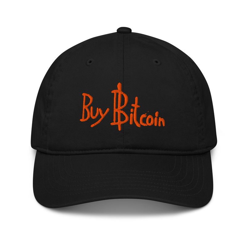 Organic &quot;Buy Bitcoin&quot; Dad Hat - Orange Embroidery