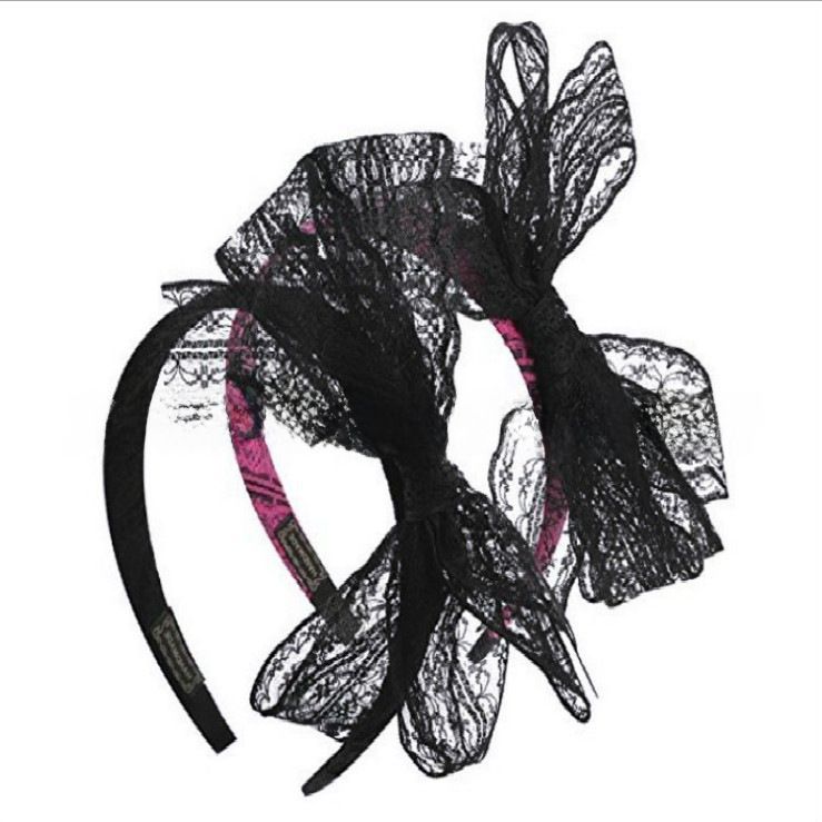 European And American Amazon Lace Bow Headband Wide-brimmed Women&amp;#039;s Retro Big Bow Headband Hair Accessories Hair Clips New