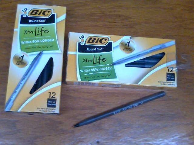 BIC INK PEN,Black  12 count