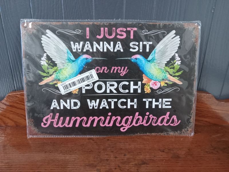 Hummingbirds Tin Sign