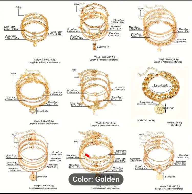 Retro Anklets Golden