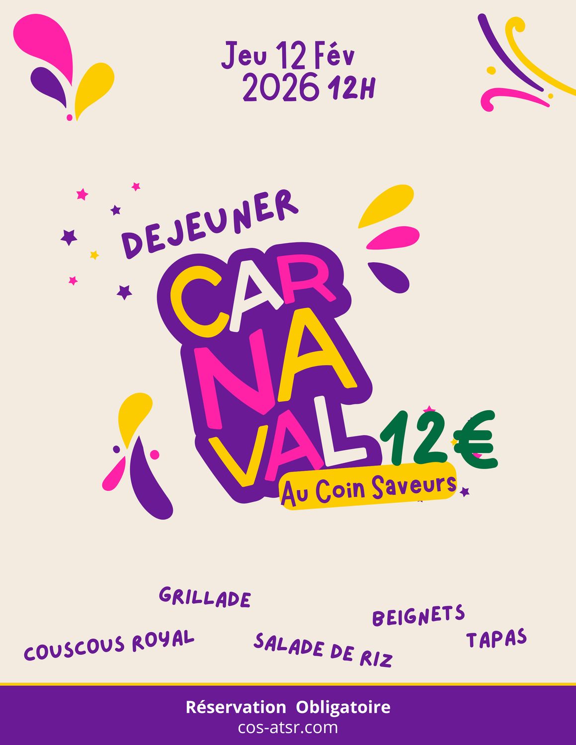 Carnival Party - JEU 12 FEV 12H