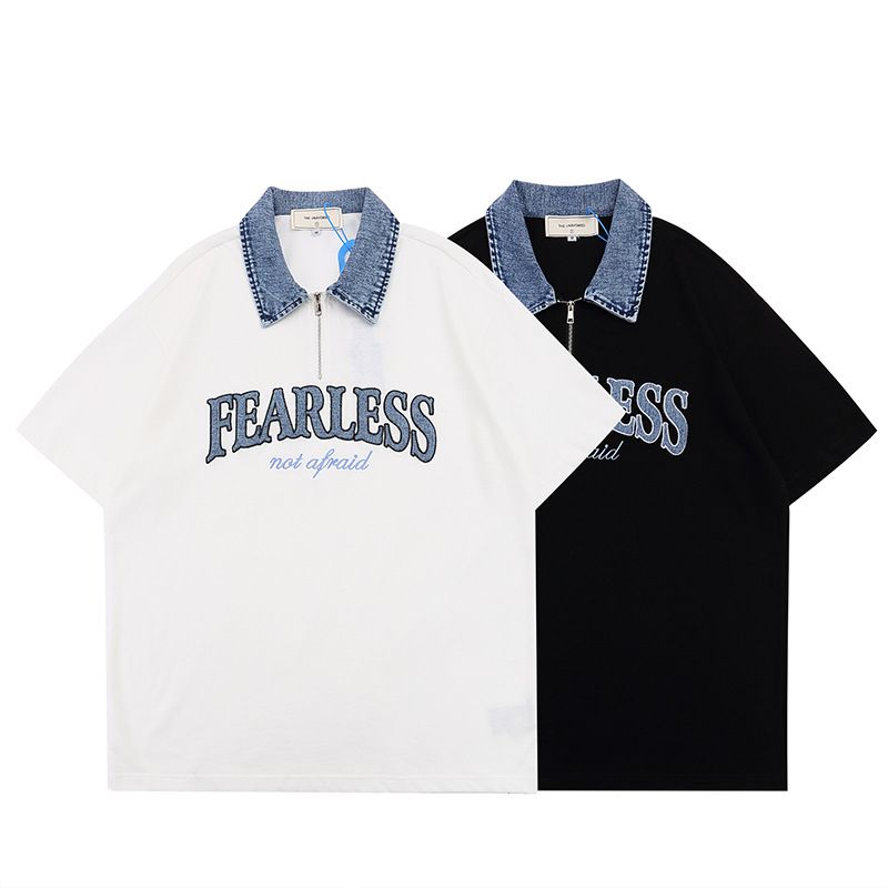 Denim Lapel Polo Shirt