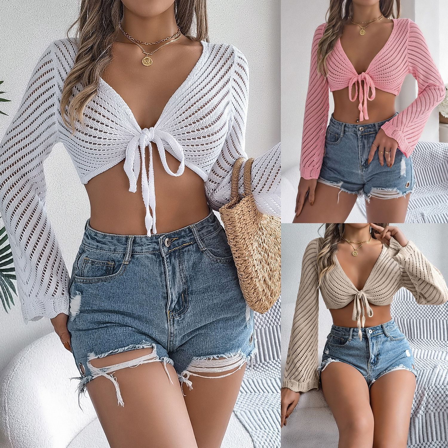 Hollow Stripe Lace-up