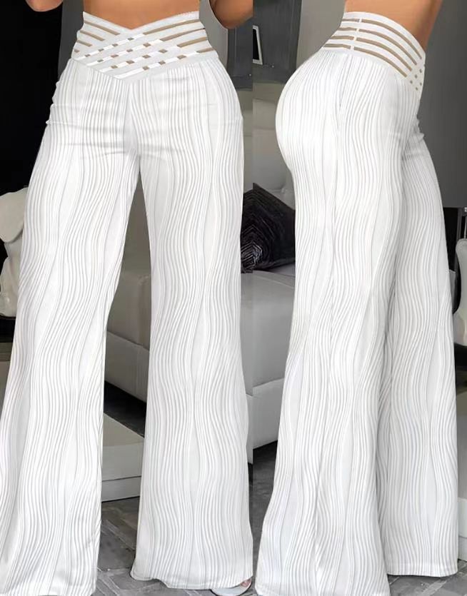 Draping Pleated Wide Leg Pants