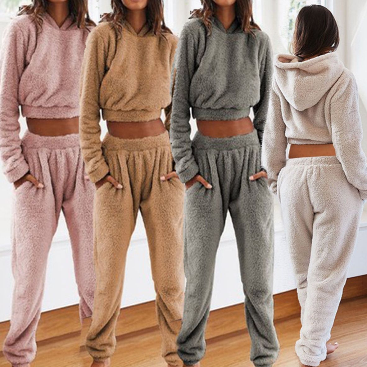 Plush Hooded Two-piece Set