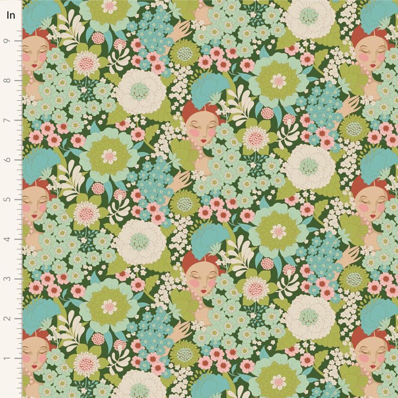 Wallflower in Green | Wallflower by Tilda | per 10cm