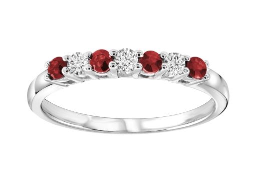 Half eternity ring Ruby and diamonds