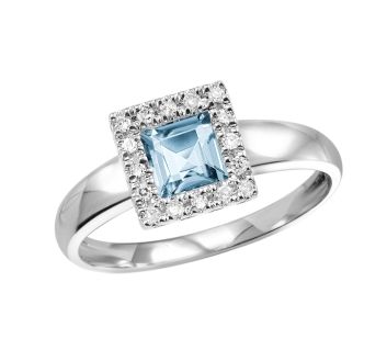 Sky Blue Topaz​ and diamond Ring