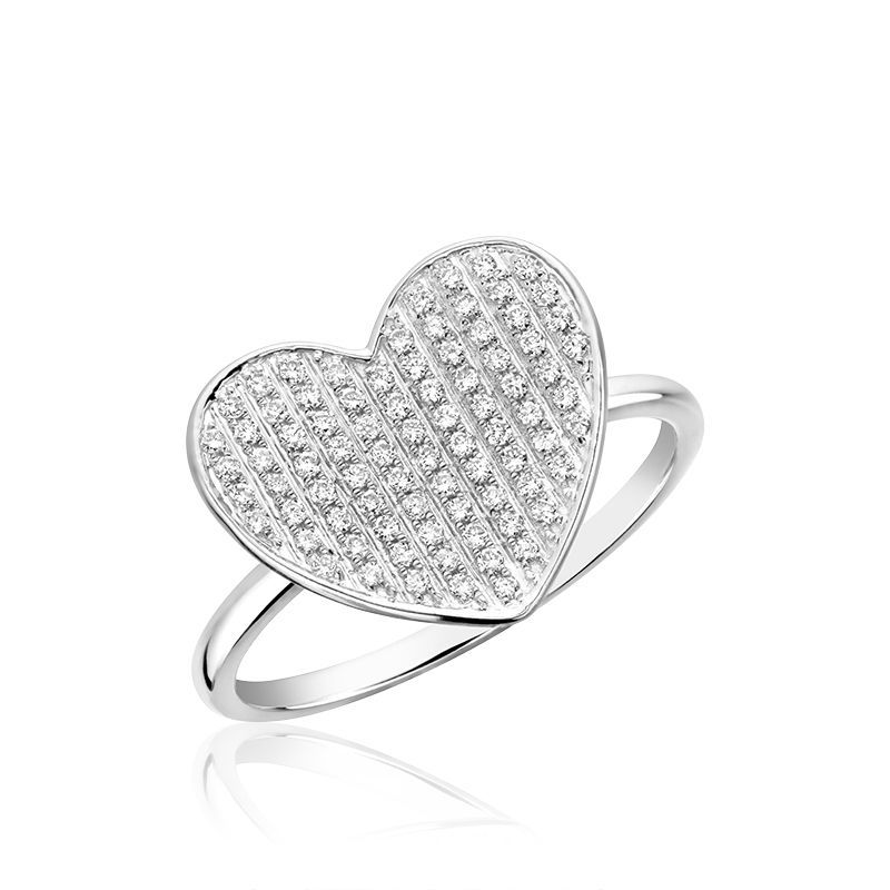 Bague coeur diamants