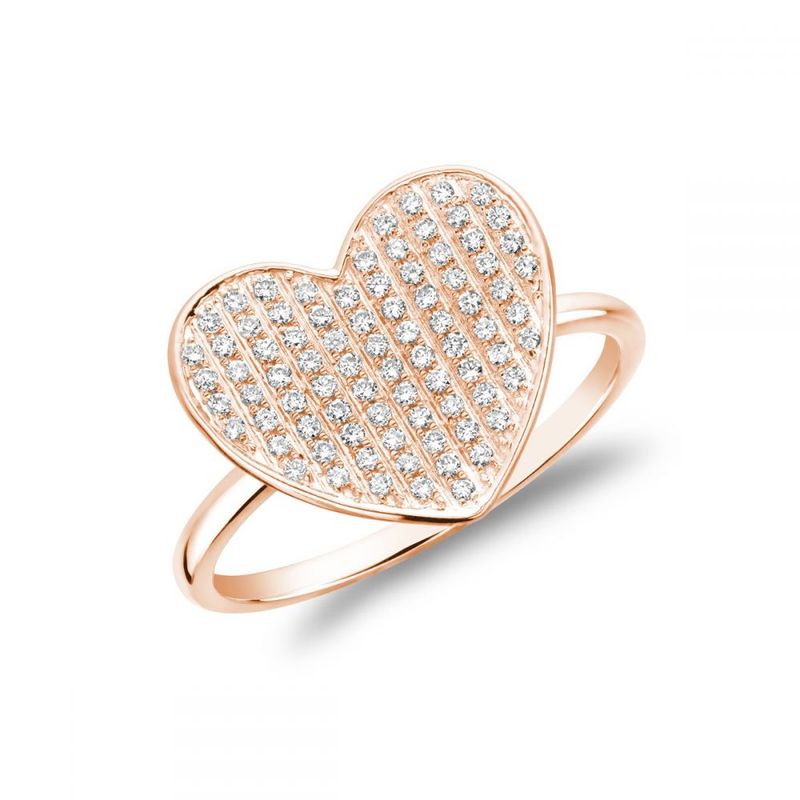 Bague cœur diamants