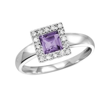 Amethyst and diamond Ring