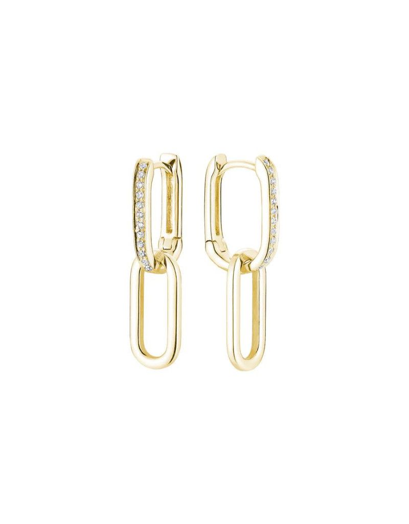 Diamond huggie earrings, Color: Jaune, Size: 0.10ct I G-H