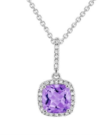 Pendentif améthyste et diamants