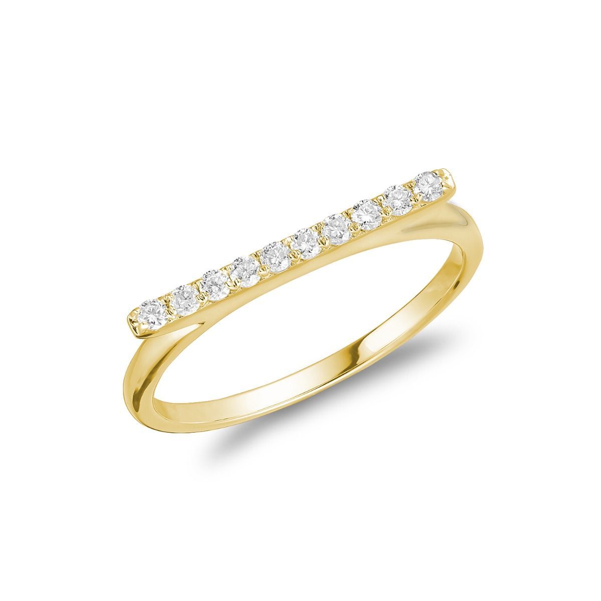 Bague bar diamants