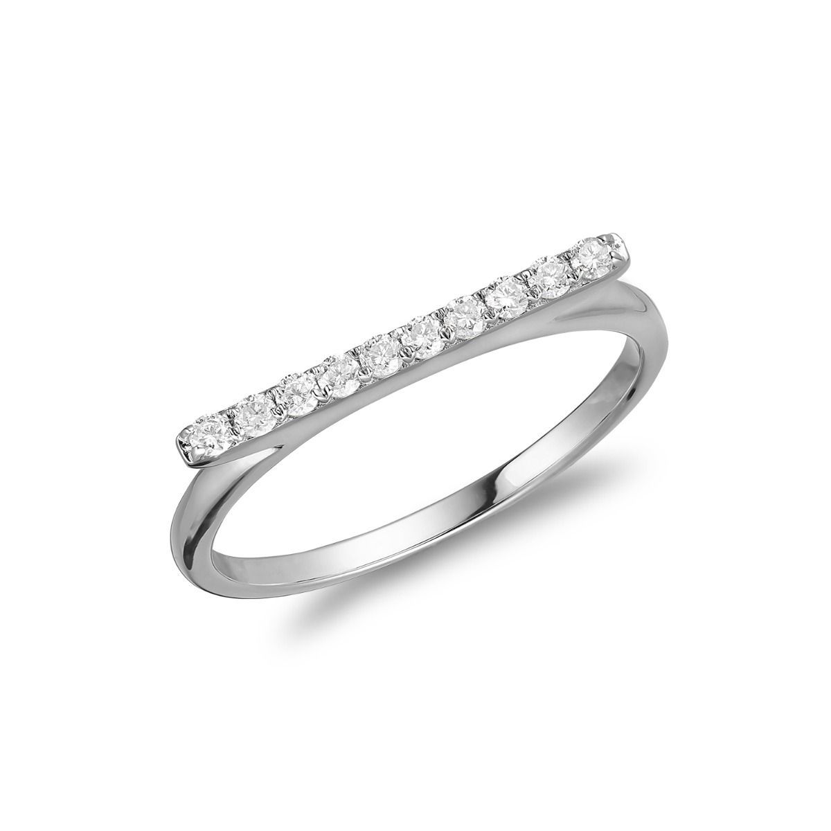 Bague bar diamants