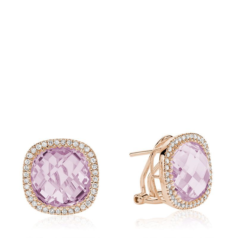 Amethyst diamond Earrings
