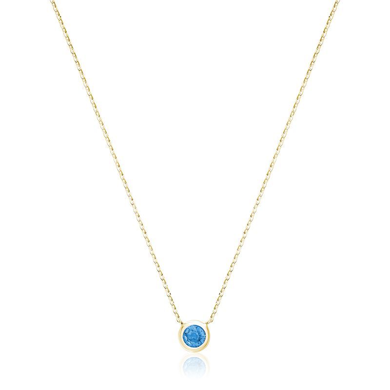Bezel necklace blue topaz