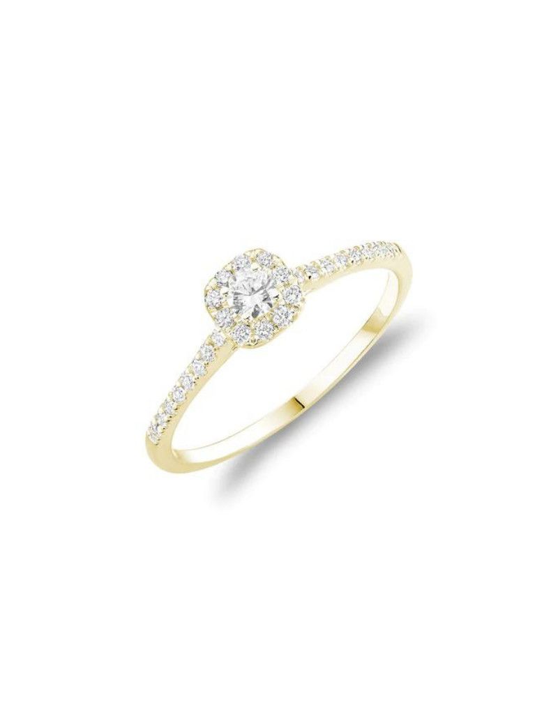 ​Bague fiançailles halo diamants