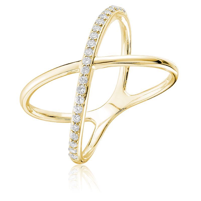 Bague croisée diamants