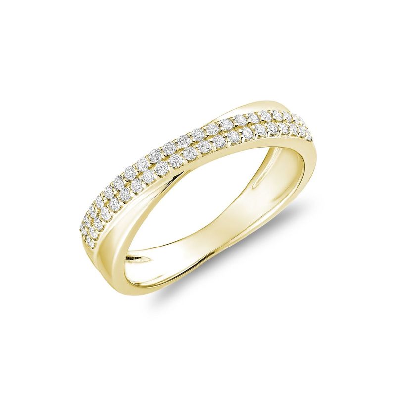 Bague pavé croisé diamants