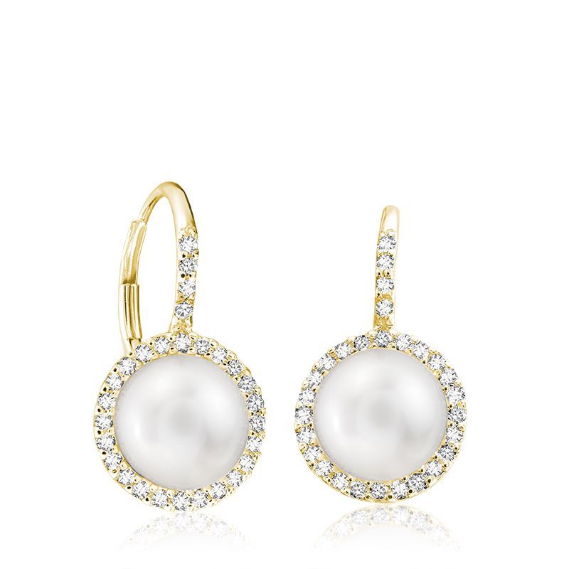 Boucle d'oreille perle et diamants