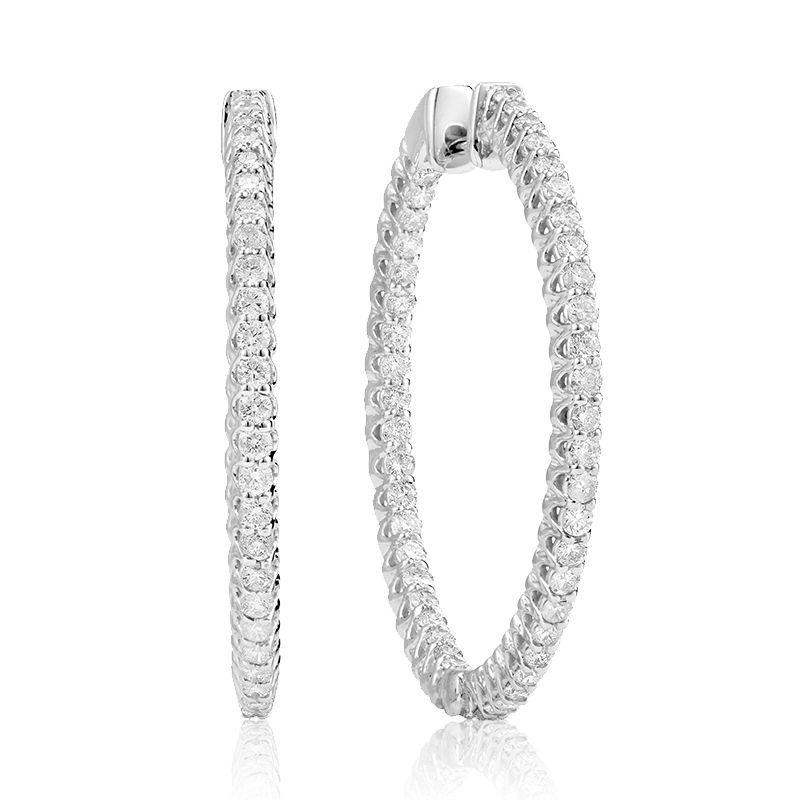 Boucle d'oreilles anneaux diamant