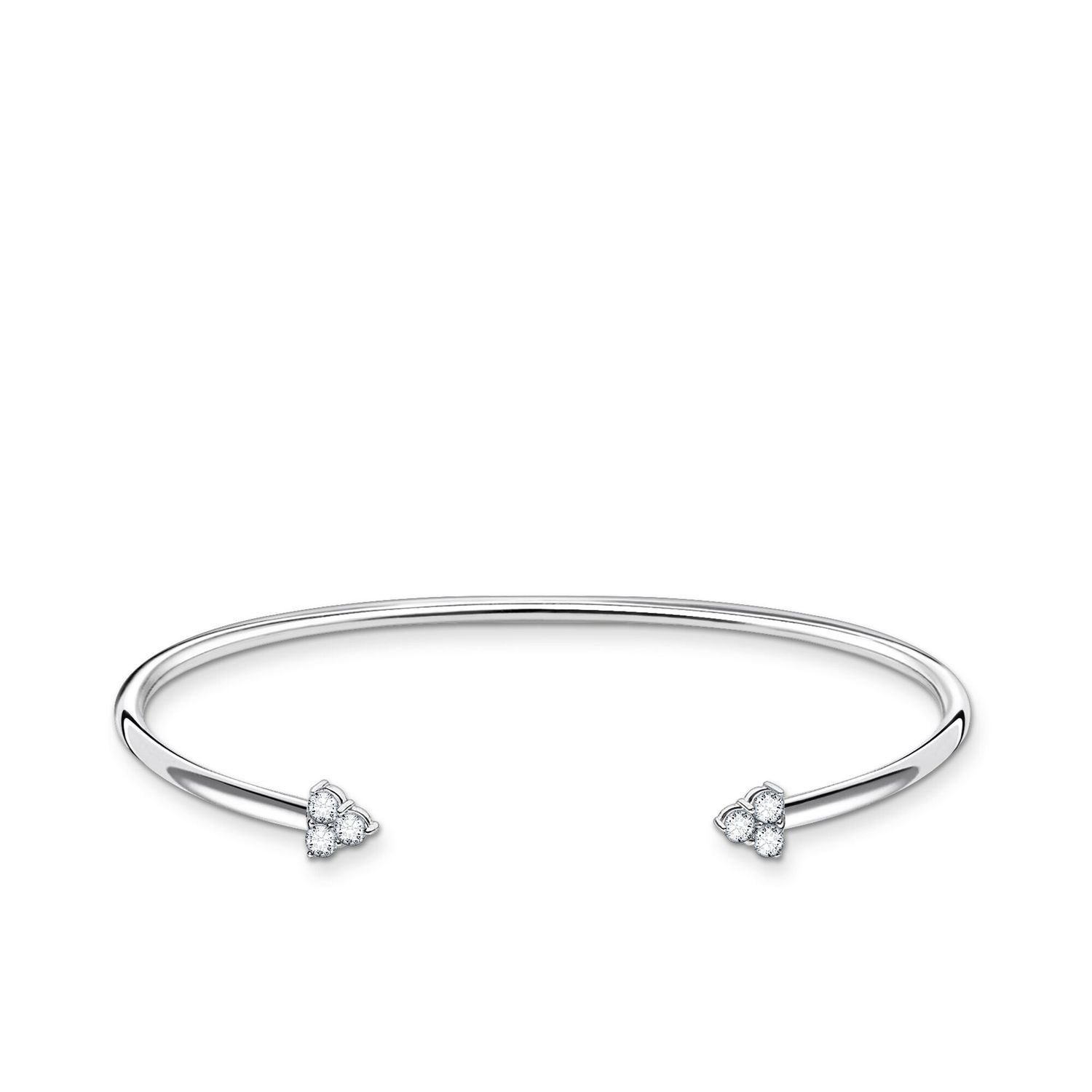 Thomas Sabo Charm Club Bangle Bracelet with White Stones