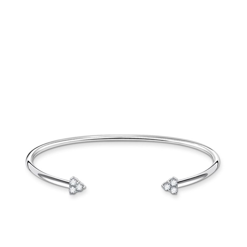 Thomas Sabo Charm Club Bangle Bracelet with White Stones